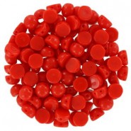 Czech 2-hole Cabochon kralen 6mm Opaque Red